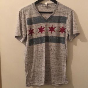 Chicago Flag V-Neck T-Shirt - S